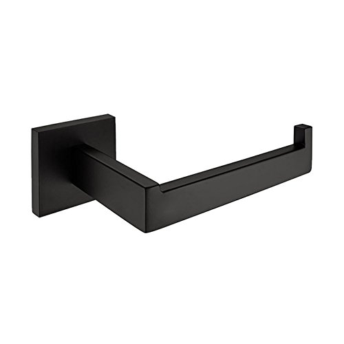 CASEWIND Portarrollos de Papel Higiénico Negro Mate, Portarrollos de Papel Higiénico Montado en la Pared, Portarrollos de Papel Higiénico Acero Inoxidable Baño Deco con Perforación Cover