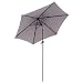 Produktbild Nexos Sonnenschirm Ø 2m grau Stahl 6 Rippen Gestell UV Schutz UPF 50+ Gartenschirm Marktschirm mit Kurbel knickbar Schirmstoff Polyester anthrazit