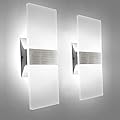 KICAAO Modern Wall Sconces Set of Two, Led Wall Light 10w, 6000k White Light Up Downlight, Hardwired Acrylic Wall Light Lighting, Suitable for Living Room Corridor Bedside (Cool White 6000K 2Pack)
