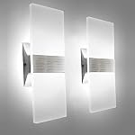 KICAAO Scences murales modernes ensemble de deux, lumière de mur led 10w, 6000k Lumière chaude vers le haut Downlight, éclairage mural acrylique à fils durs, adapté pour salon couloir côté lit