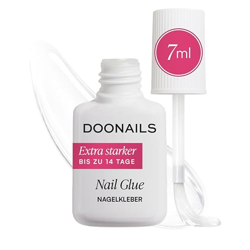 Doonails Nagelkleber Extra Stark (7ml) Schnelltrocknender Brush-On Nail Glue für Kunstnägel Tips Press On Nails & Acrylnägel Nagel Kleber für eingerissene Nägel & 100% Haftung