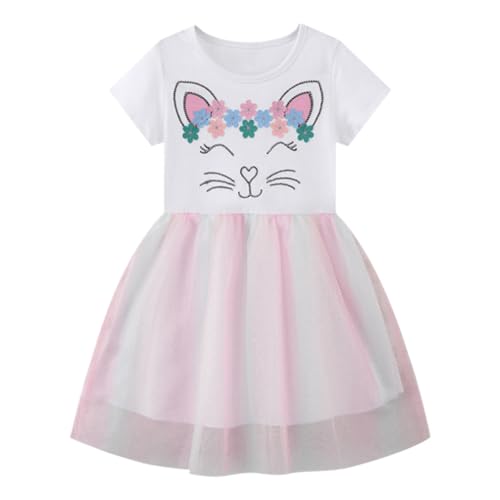 Image of Toddler Girls Tutu Dresses Cute Casual Short Sleeve Dress for Summer Daily Home School Party 2-8T