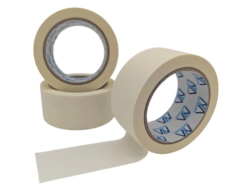 Ruban de masquage pour décorateurs et peintres, 24 mm/48 mm x 30 m, 140 microns, lot de 3 ou 6, blanc, pour peintres, décorateurs, loisirs de bureau à domicile (lot de 3, 48 mm)