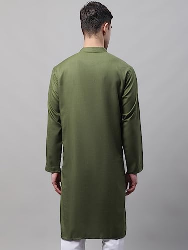 Image of Jompers Men's Cotton Regular Fit Solid Kurtas