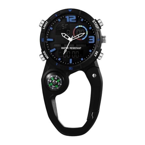 Image of JewelryWe Men Women Digital Clip Watch Mini Microlight Backpack Buckle Belt fob Watches for Rock Climbing Doctors Nurses Chefs for Mother's Day