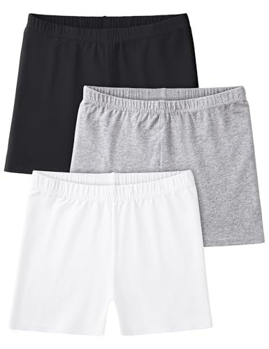 Image of Somaibo 3 Pack Girls Bike Shorts Kids Cartwheel Under Dress Cotton Short