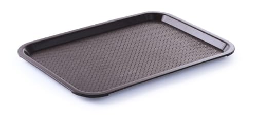 HENDI Bandeja de Servicio, Mediana, Rectangular, Multiusos, resiste hasta 80°C, Bandeja para Servir Comida rápida, Bebidas, Fast Food, Bandeja de Cocina, 305x415x(H) 20mm, marrón, Polipropileno