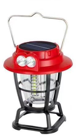 Kian Multi Functional Waterproof 300 Lumen Solar Lamp Portable Handy Flashlight with USB Charging, Twin Bulb LED & COB for Farmer, Hunting, Camping, Outdoor[Multicolor]