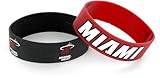 NBA Miami Heat Silicone Rubber Bracelet Set (2-Pack)
