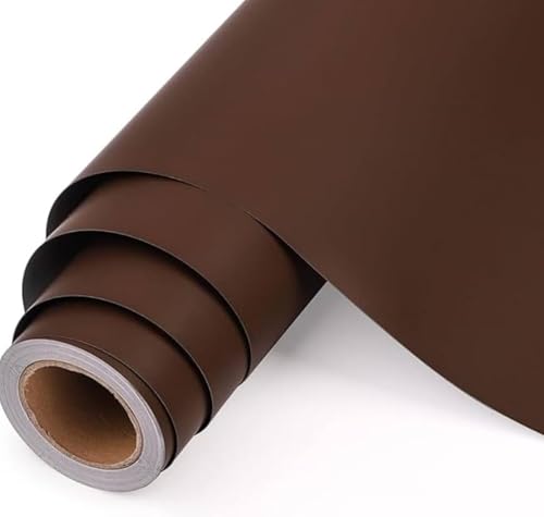 Image of WISDOM Matte Brown Vinyl Car Wrap Air Release, Self Adhesive, Vehicle wrap Sheet for Automotive Bike DIY Exterior Interior Decoration (Brown MATT, 20 Inch X 10 Feet)