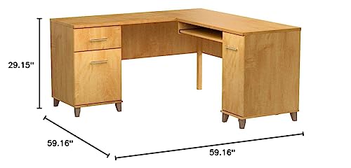 Bush Furniture Wc81430 L Shaped Desk With Storage, 60W, Maple Cross #TOP6