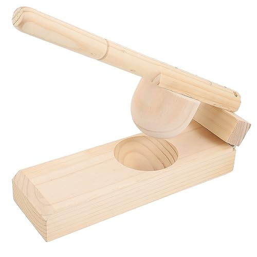 Cabilock Long Handle Wood Dumpling Skin Presser Mold Versatile Dough Pressing Tool for Dumplings Empanadas Wontons More Easy to Use Kitchen Gadget
