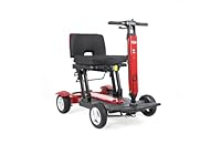 Prophete SM4 Kompakt Elektromobil – Faltbarer 4-Rad E-Scooter mit 250W Motor, 2X 24V/6Ah Li-Ion Akku, bis 20 km Reichweite, LED-Licht, PU-Vollgummireifen, 120 kg Belastung, 4-Radlenkung(Rot)