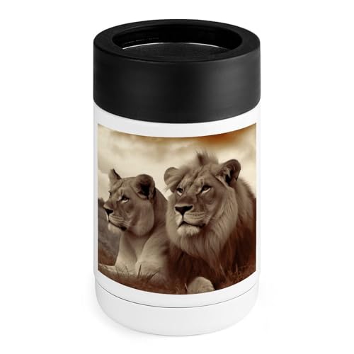 Refroidisseur de boissons lion en acier inoxydable avec poignée ergonomique