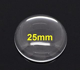 10 pcs. Circle Clear Round Glass Dome Seals Tiles - 25mm (1 in) - 5mm Thick
