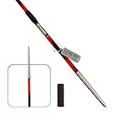 4THROWS 600g Aluminum Competition Javelin for Athletes, Girls & Women — Durable 50m High-Performance Throwing Javelin for Track & Field, Stainless Steel Tip with Cord, Racing Red