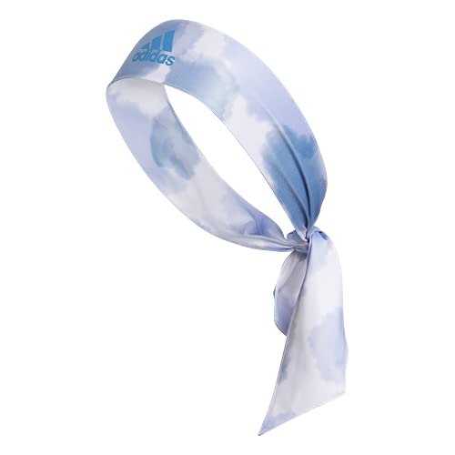 Image of adidas Alphaskin Tie Headband, Ambient Sky /Violet Tone Color Wash, One Size