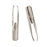 Comimark 2 PCS Eyebrow Tweezers Stainless Steel With LED Light Anti-static Eyelash Eyebrow Clamps Hair Removal Tweezers Profession Makeup Tools