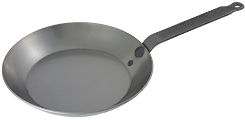 Matfer Bourgeat 062003 Black Steel Round Frying Pan, 10 1/4-Inch, Gray #TOP2