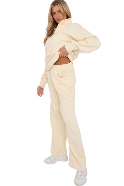 Combinaison jogging polaire femme pour vos week-ends cocooning crème