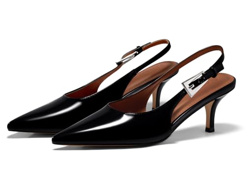 Image of Coutgo Womens Slingback Heels Kitten Low Heel Dress Shoes Closed Pointed Toe Buckle Pumps Work Wedding Shoes