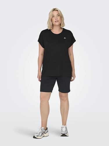 ONLY Damen ONPAUBREE SS Loose TR Tee Curvy-Opus Sporttop, Schwarz (Black Black), 40 (Herstellergröße: 40/42) – Ansicht 5