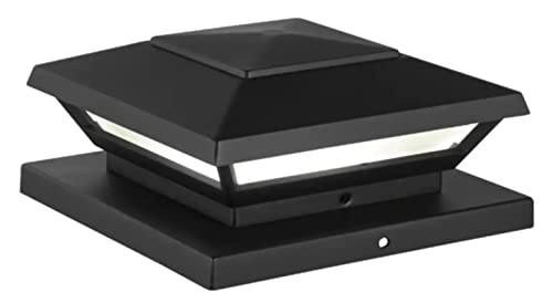Low Voltage 50 Lumens Black Outdoor Integrated Led 4X4 And 6X6 Deck Post Light; Weather/Water/Rust Resistant #TOP1