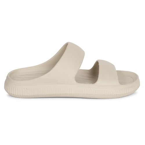 Image of Aqualite Men's Slides Slippers | Slip-On Comfort Flipflop Flat Base, Anti-Skid Sole & Lightweight | Casual Home & Outdoor Sandal for Men
