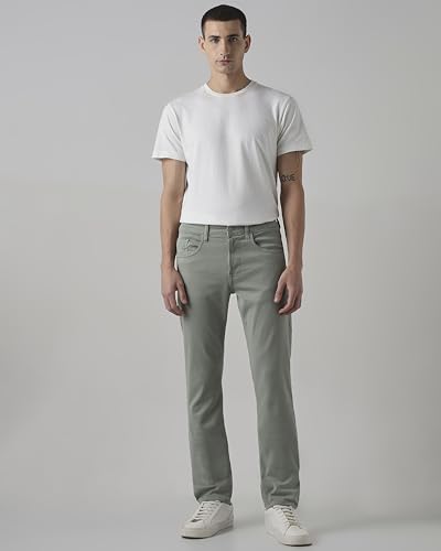 Image of MUFTI Men Jeans | Straight Fit with Classic Five-Pocket Style & Light Faded Wash | Stretchable Cotton Polyester Blend for Casual & Smart Casual Wear