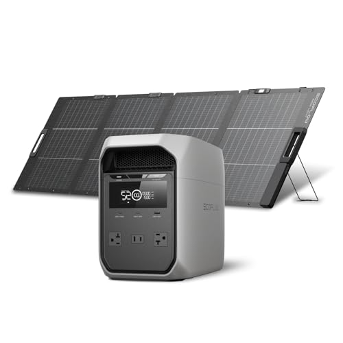 EcoFlow DELTA 3 Classic �|�[�^�u���d�� �\�[���[�p�l�� 220W 1�� 2�_�Z�b�g 1024Wh ��e�� �ہ[���ӂ�d�� ��i�o��1500W �����_�S���`�E���C�I�� �|�[�^�u���o�b�e���[ 6�o�̓|�[�g���� 10�N������ �A�v�������