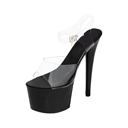 Women's Clear Strap Stiletto High Heels for Women Platform Clear Slides Dancer Causual Variable Occasions Sandals