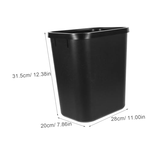 Caneca de basura rectangular compacta negra 15 L miniatura 2