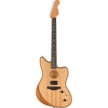 Fender American Acoustasonic Jazzmaster Acoustic Electric Guitar, Natural, Ebony Fingerboard, with Gig Bag