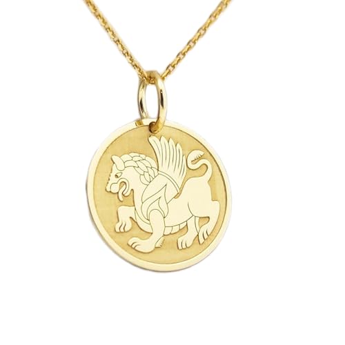 Collier en argent sterling 925 lion ailé 25 mm pour affirmer son style