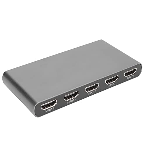 Switch HDMI 4K @ 60Hz 5x1, divisor HDMI 5 em 1 com controle remoto sem fio, resolução 4Kx2K, comutad