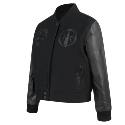 Image of Pro Standard Womens WNBA Classic Triple Black Varsity Jacket