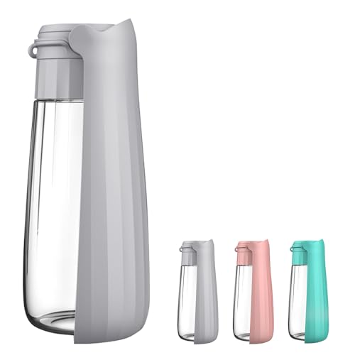 PawSailor Dog Water Bottle Portable for Walking Pet Travel 19 OZ Leak proof Water Bottle Bowl with Drinking Feeder Cat Puppy Water Dispenser for Hiking Camping Grey