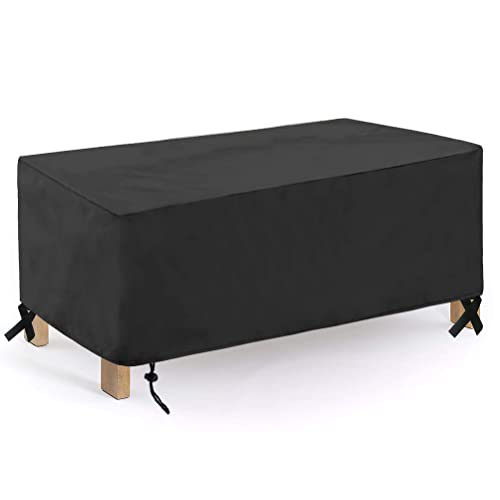 Oslimea Outdoor Coffee Table Cover, Rectangular Patio Coffee Table Cover, Waterproof Outdoor Small Side Table Covers Lawn Garden Furniture Covers 38X24X13 Inch, Black #TOP17