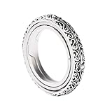 Jeulia Open Astronomical Sphere Ball Ring Men Women Foldable Comic Finger Ring 925 Sterling Silver Chain Necklace Couple Lover Jewelry Gifts (With A Free Chain) (Silver)