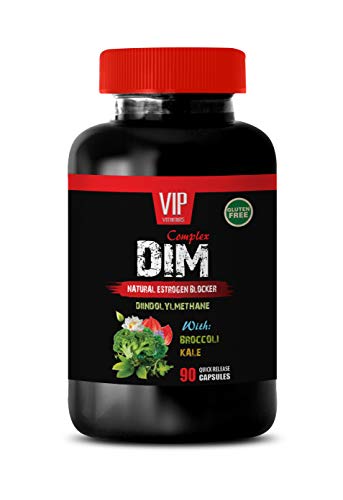 VIP VITAMINS dim for Men Supplement - DIM Complex, Natural Estrogen Blocker, DIINDOLYLMETHANE with Broccoli, Kale - diindolylmethane for Women, 1 Bottle (90 Capsules)