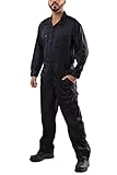 Kolossus Coveralls for Mens Long Sleeve Jumpsuit APPAREL, Blended With Adjustable Cuff & Utility Pockets Black, XX-Large