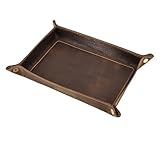Matière : Cuir. Ce plateau en cuir est fabriqué à partir de cuir de première qualité, offrant une surface robuste et agréable au toucher for ranger des objets du quotidien.