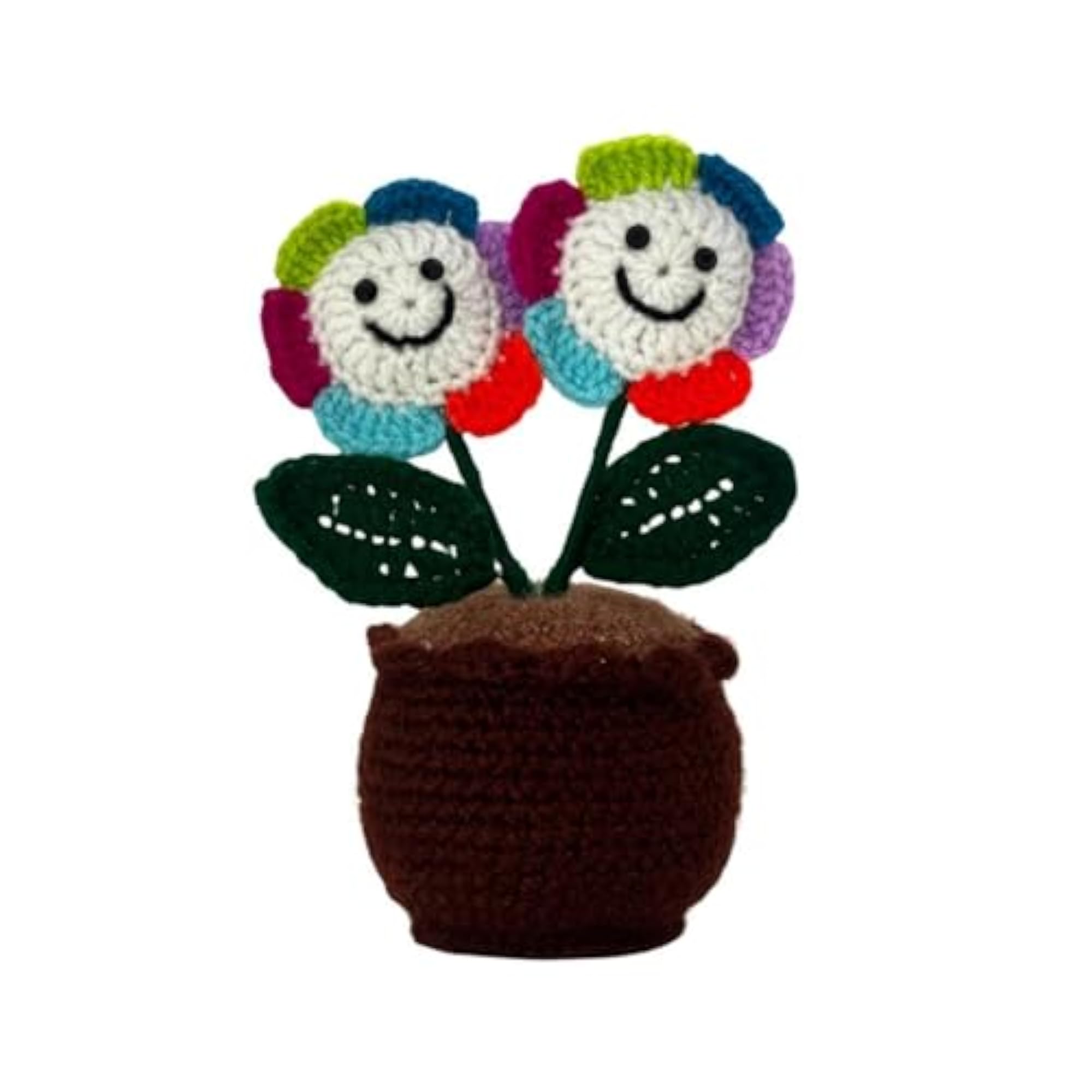 Handmade Crochet Smiley Face Pot for Home Decor