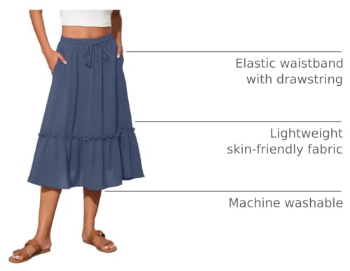 Image of Witsmile High Waist Tiered Skirts for Women Flowy Skirts for Women Long Length with Pockets 2026 Fashion Trendy