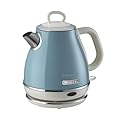 Ariete 2868 Bollitore Elettrico 1 Litri di Design Infusi, tè e tisane Autospegnimento 2000 Watt Acciaio Inox Linea Vintage Classic, Celeste