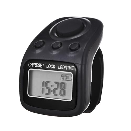 Compteur de doigts rechargeable à 6 chiffres avec bague en silicone réglable