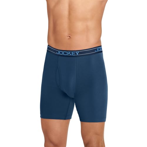 Jockey Men's Underwear Lightweight Cotton Blend 7" Long Leg Boxer Brief - 4 Pack2