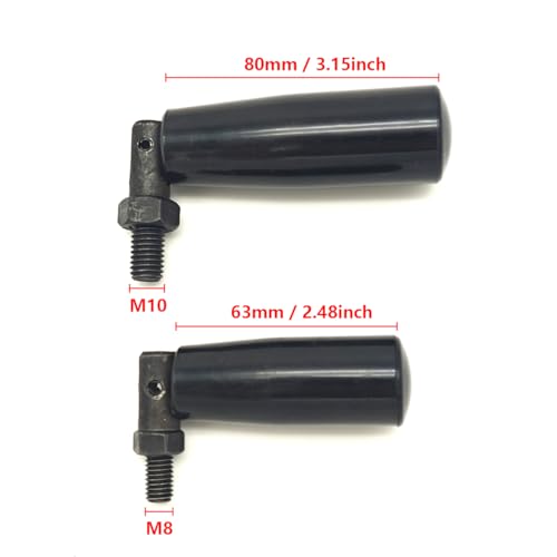 Image of Nylon Revolving Handle with M8 M10 Male Thread Screw Foldable Part Crank Handle Rotating Handle Plastic Knob for Industry Lathe Milling Grinding Machine (M8x63), Black