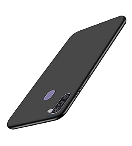 Image of Mobile Back Cover Case for Samsung Galaxy A11 (Silicone Case|CameraProtection|Black SC1510)