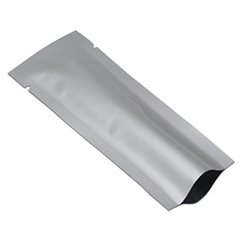 PABCK 100Pcs 1.38x5.9 inch (Inside Size 0.98x5.5 inch) Coffee Powder Food Storage Heat Sealable 3.34mil Mylar Pure Foil Bag Vacuum Pouch for Sampling Travel Shampoo Liquids Toiletries Packaging by PABCK - Used condition - US$8.55